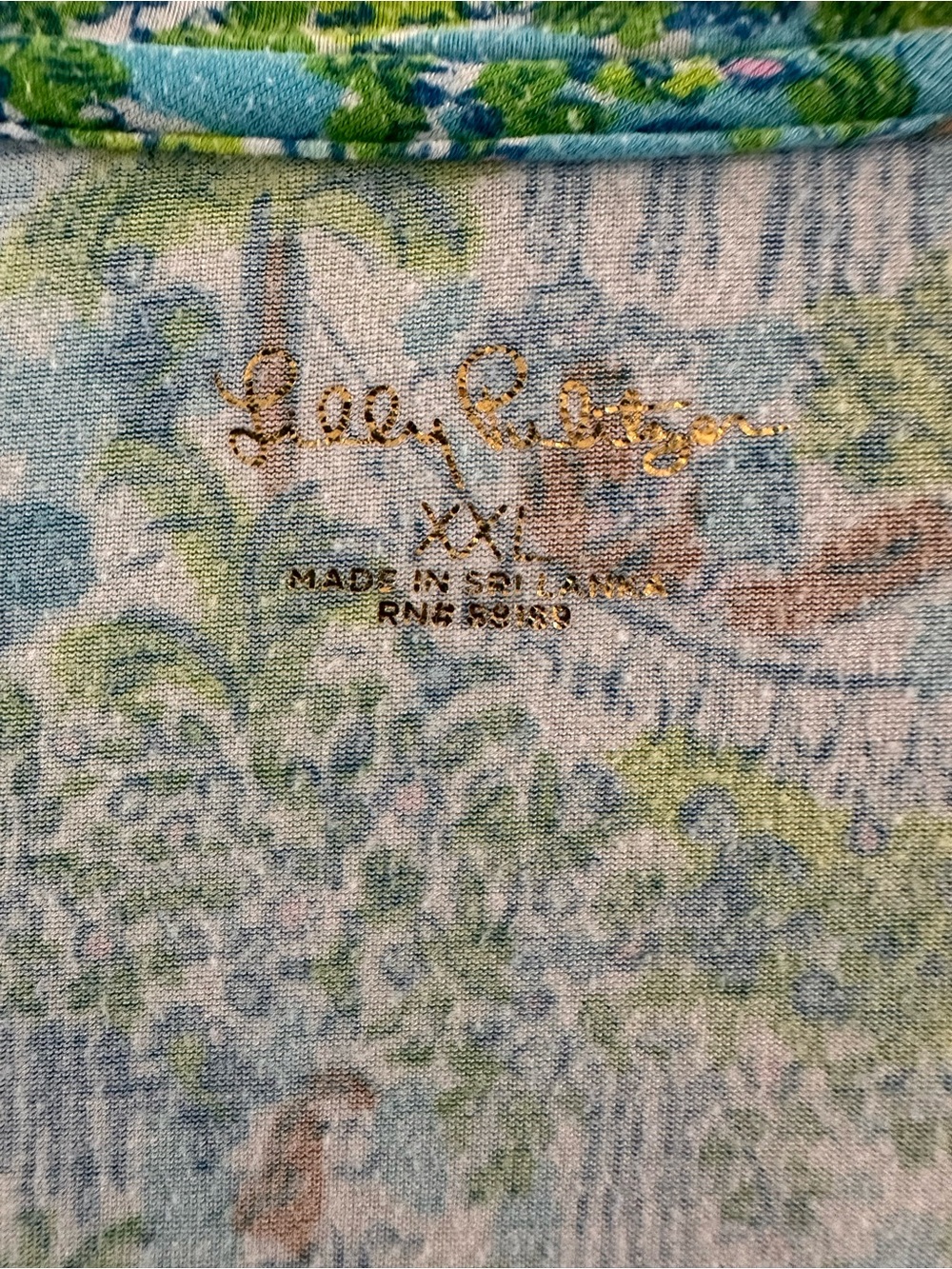Lilly Pulitzer Damalia Knit Tropical Two-Piece Pajamas in Green and Blue, XXL - Picture 7 of 11